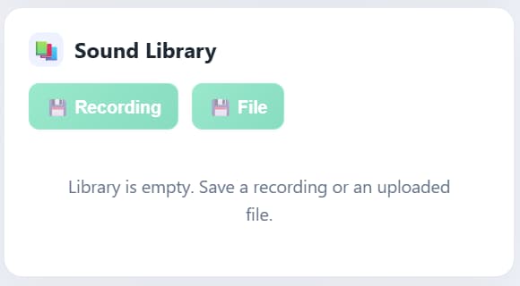 Figure 5. Sound library with saved sounds